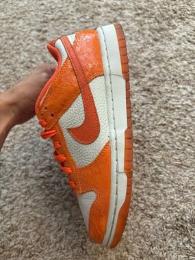 Orange and White Low-Top Sneakers